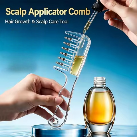7 Teeths Scalp Massage & Relaxing Comb with Rolling Balls – Gentle Head Massager Comb for Scalp Massage, Hair Care & Relaxation | Hair Oil Comb | Oil Applicator (Random Color)